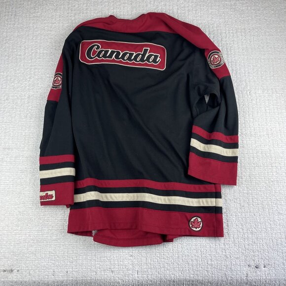 Retro Est. 67 Canada Hockey Jersey Stitched Teepee Sports Size L Black & Red - Picture 14 of 16